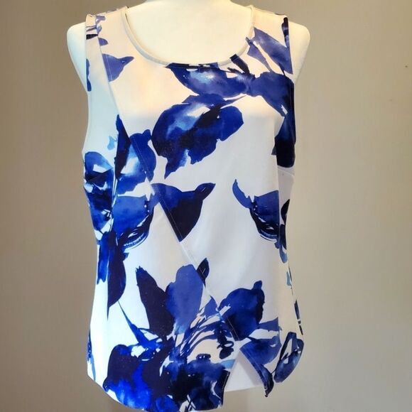 INC International Concepts Blue Floral Blouse - Picture 1 of 6